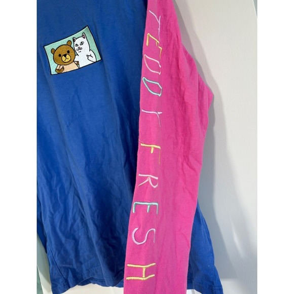 Ripndip Teddy Fresh Long Sleeve Color Block T-Shirt‎ Graphic Tee Size M - Picture 5 of 6